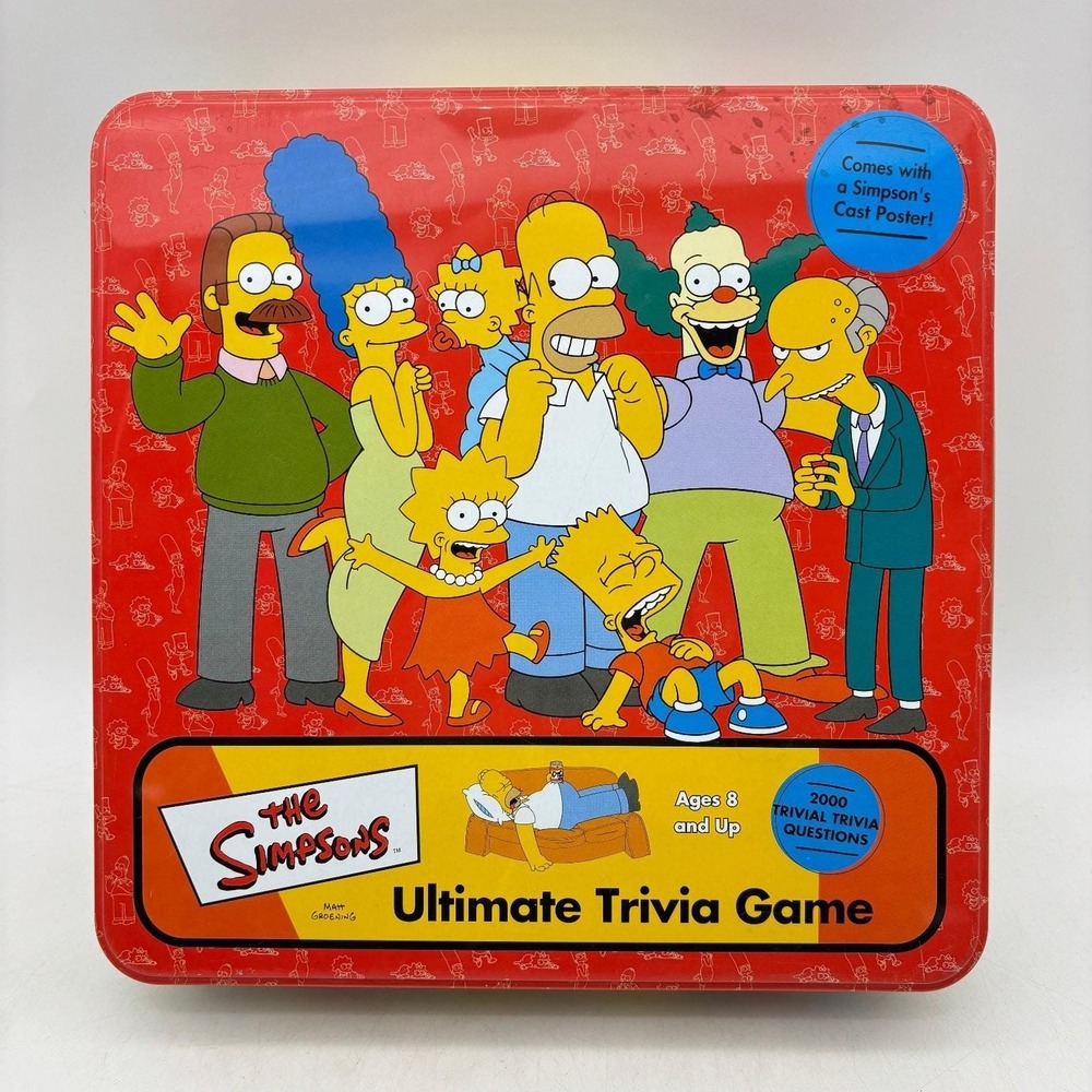 The Simpsons Ultimate Trivia Game 2002 Complete Collectors Tin Cards Sealed